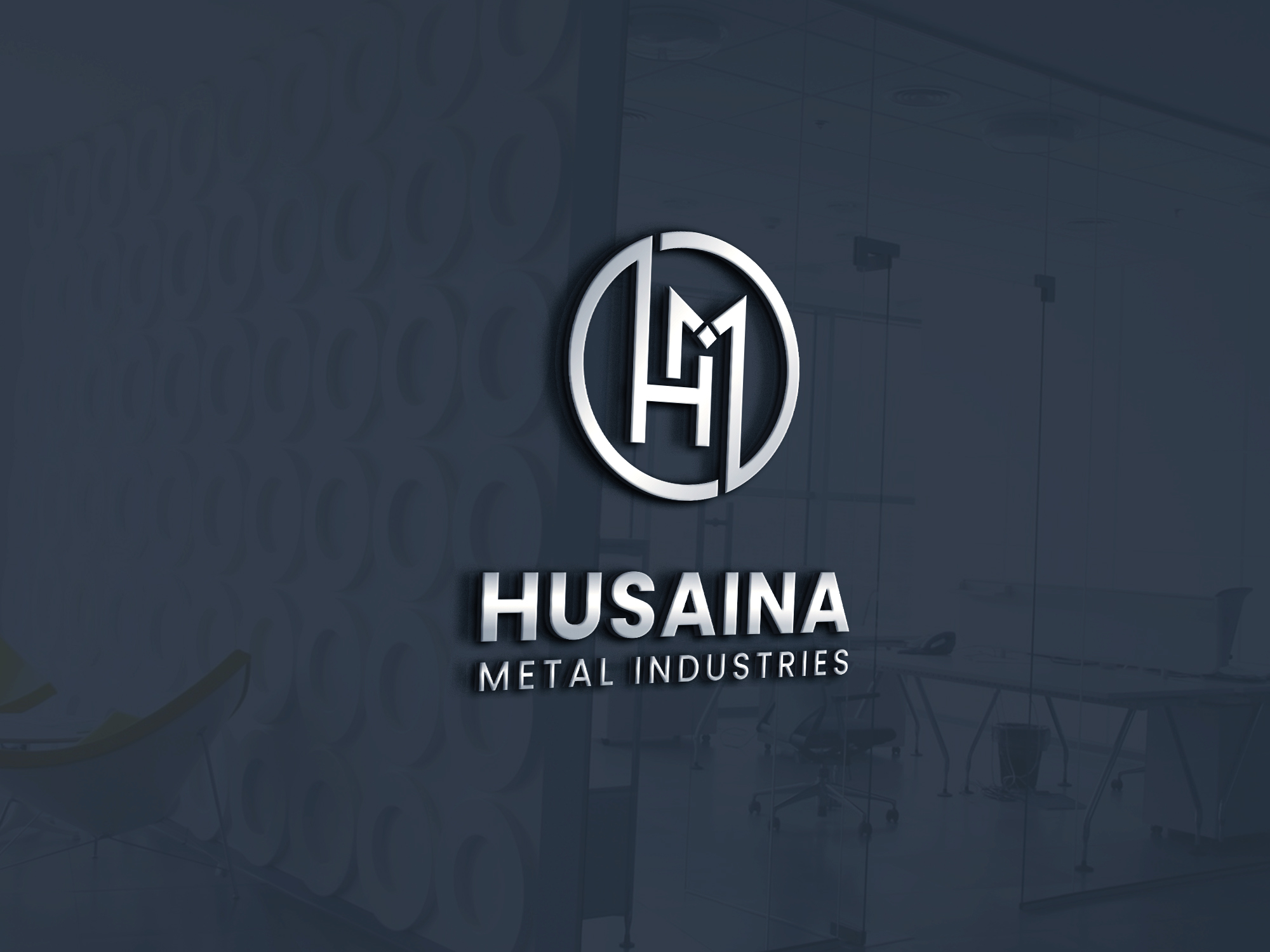 Husaina Metal Industries logo on wall